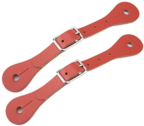 1 par de Accesorios para Montar a Caballo, Correa de espuela Ecuestre de Cuero Genuino Hecha a Mano (Marrón)