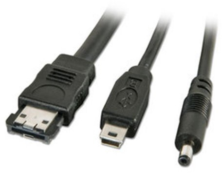 Lindy Cavo-Splitter Esterno Power-Over-eSATA & USB Mini-B + 5V DC, 0,5m