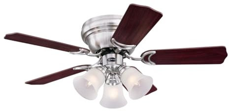 Westinghouse Lighting Deckenventilatoren mit Beleuchtung 7207340, Gebürstetes Nickel, 90 x 90 x 34 cm