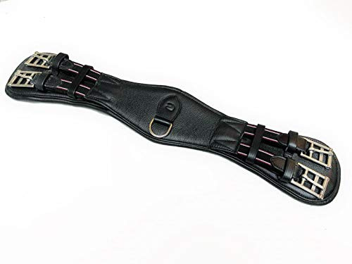 Equipride - Sottopancia da dressage super morbida, 100% pelle di vitello inglese, 65 cm, colore: Nero
