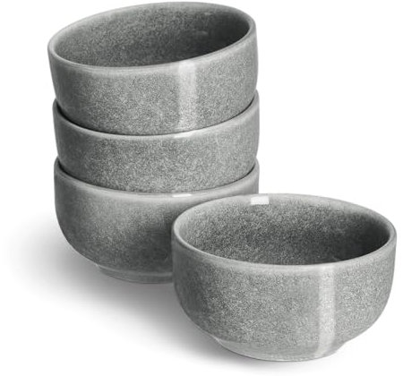 SPRINGLANE stoviglie grigie, servizio da tavola in gres Misty Cliff (Grigio, Set di Ciotole Piccole 4 pz)