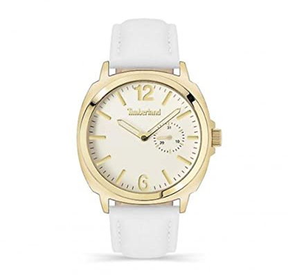 Timberland Damen Armbanduhr Ledyard in der Farbe Weiß mit Lederarmband, Gehäusedurchmesser: 38,00 mm, TDWLB2200403