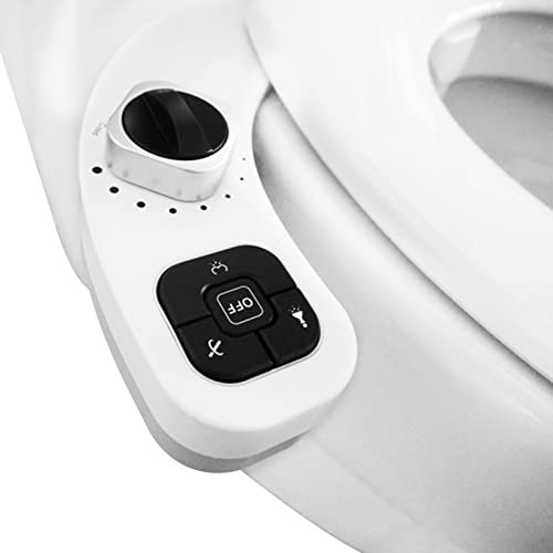 Bidet Aufsatz, Bidet Einsatz für Toilette, Nicht Elektrisch Bidet Toilettenaufsatz mit Einziehbare Selbstreinigende Doppeldüsen, Posterior & Feminine Wash, WC Dusche,Taharet (schwarz)