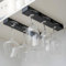 yozhch 2 Pack Wine Glasses Rack, Self-Adhesive Glass Holders Hanging Under Shelf, No Drilling Plastic Storage Organizer Under Cabinet Stemware Rack Hanger (Black)