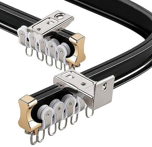 Flexible Bendable Ceiling Curtain Track 3M 4M 6M, Curved Curtain Track System Room Divider Privacy RV Curtain Gliders, Curtain Rail Wall/Ceiling For Heavy Large Curtains, Bathroom Shower