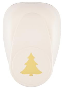 Vaessen Creative Motivstanzer Bäume, Weihnachtsbäume - 6.4 x 6.8 cm - Stanzer für Bastelpapier, Tonpapier, Scrapbookpapier oder Decoupagepapier, Weiß-gold