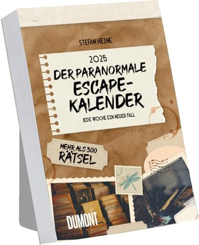 DUMONT - Stefan Heine: Der paranormale Escape-Kalender 2025 Abreißkalender, 14,8x21cm, Rätselkalender mit vielen Aufgaben und gehemnisvollen Geschichten, bester Denksport, zum Aufstellen und Aufhängen