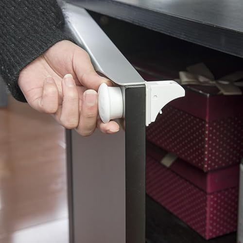 PIQIUQIU Serrature magnetiche di sicurezza per bambini, invisibili per armadio, 10 serrature, 2 chiusure, 1 supporto e nastri adesivi (senza fori e viti)