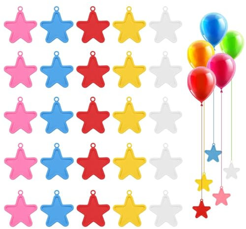 Helium Balloon Weights, 25 Pieces Balloon Weights, Colorful Plastic Balloon Weight for Helium Balloons, Parties, Celebrations Decoration