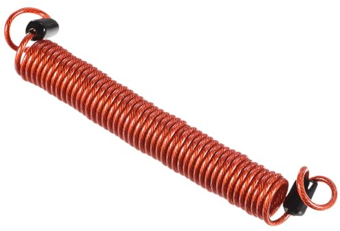 sourcing map Reminder Cable, Disc Lock Reminder Cable Security Steel Spring Wire Alarm Coil Rope 8.2feet 2.5mm Vinyl Coated with Double Loop for Bike Motorcycle Scooters Helmet, Red