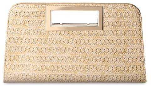 VASCHY Pochettes et Clutches Femme, Élégant Sac a Main Femme à Poignée Découpée en Paille Sac Bandoulière Femme avec Chaîne pour Mariage Soirée Parti Plage