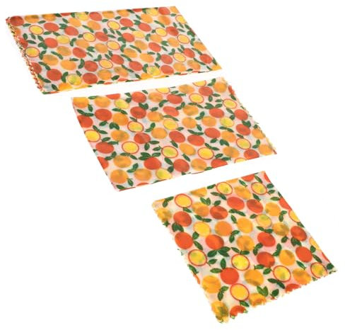 Cabilock 3pcs Beeswax Wrap Reusable Food Covers Sandwich Wraps Organic Cotton Food Wrapping Wax