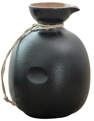 SOLUSTRE Japanese Ceramic Wine Jug 4Oz Vintage Style Sake Bottle Household Wine Flask Reusable Ceramic Sake Pot for Home Dining