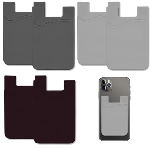 6 Piezas Tarjetero Para Móvil Tarjetero Para Pegar En La Parte Trasera Funda Para Tarjetas De Silicona Tarjetero Adhesivo Funda Billetera Para Teléfono