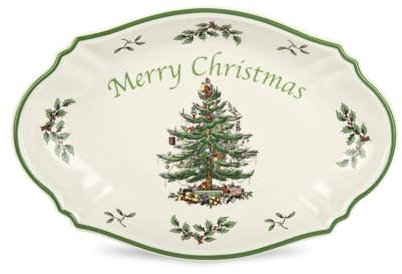 Spode Christmas Tree Oval Merry Christmas Tray 28 cm
