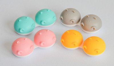 SPORTS WORLD VISION New 1 Pieces Hippo Fun Cute Animal Grey Contact Lens Cases, Lightweight, Portable and Distinctive Design, Cute and Fun Travel Contact Lens Storage/Soaking Case