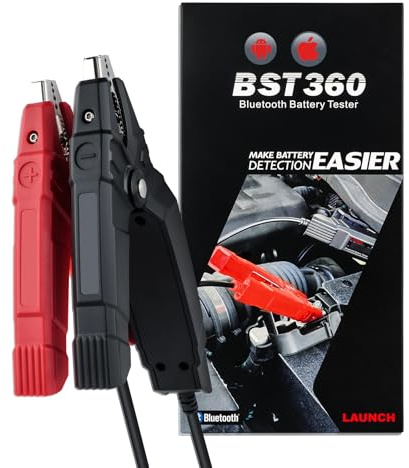 LAUNCH BST360 Testeur de batterie de voiture 6 V 12 V Testeur de batterie Bluetooth Analyseur de système de manivelle pour Android/iPhone/LAUNCH X431, 100-2000 CCA Alternateur Testeur Voltmètre