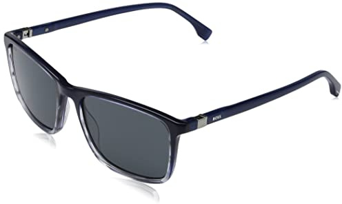 BOSS HUGO 1434/S Brille, Blue Horn Grey, 56 für Herren, Blue Horn Grey