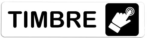 Becral® - Señal de PVC TIMBRE DERECHA | Placa puerta PVC | Señal informativa | Cartel Puerta 200X50mm