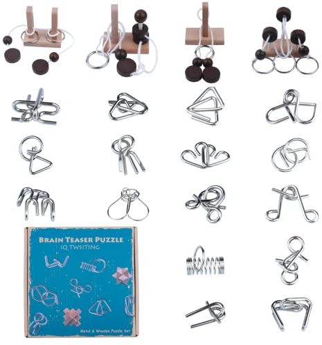 Brain Teaser Puzzle Wooden Threading Rope Loop Puzzle Luban Lock Brain Teaser Game Adult Kids Toy Puzzles for Adults (16)
