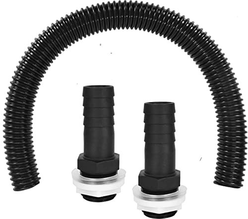 25 mm Verbindungsschlauch und 2 Schlauchstutzen mit Kontermutter Regentonnenverbindung Regentonnen Verbindungsset für Regentonne Wassertanks Wassertonnen Zisternen