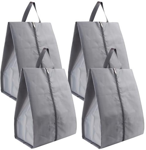 KFDDRN 4 Stück Schuhtasche, Wasserfeste Schuhbeutel, Reiseschuhtasche, Nylon Stoff mit robustem Reißverschluss für Reisen, Schuhtasche für getrennte Schuhe und Kleidung