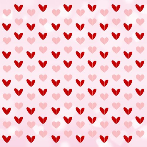 12 Pezzi Decorazioni Pendenti Cuore, Ghirlanda di Cuore Rosso Rosa, San Valentino Decorazione Glitter Banner Cuori Sospeso per Compleanno di Matrimonio San Valentino Casa del Soffitto Decorazioni,1.6m