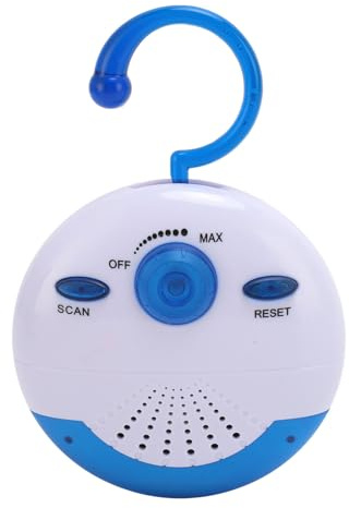 Mini Shower Radio, AM FM Radio, Portable Battery Powered Radio with Hook, Built in Speaker, for Bathroom Shower
