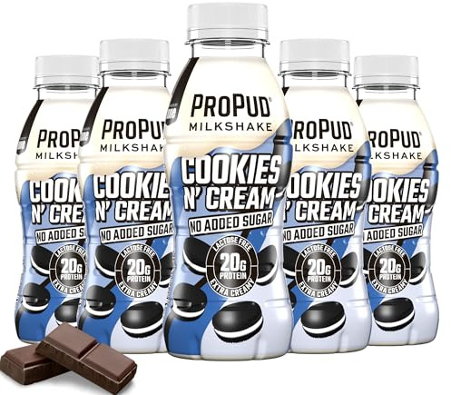 ProPud Cookies N Cream Protein shake, 20g Protein (8x330ml), Ready to Drink High Protein Milkshake, Lactose Free, No Added Sugar, Pre and Post Workout Nutrition