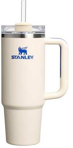 STANLEY Quencher H2.0 Tumbler with Handle and Straw 30 oz | Flowstate 3-Position Lid | Cup Holder Compatible for Travel | Insulated Stainless Steel Cup | BPA-Free | Cream Royal