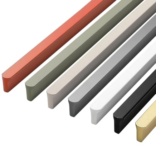 ZESLIV 4 piezas de tiradores para muebles, tiradores de armario de aluminio, distancia entre agujeros de 96 mm, negros, para cocina, cajones, puerta del armario, cajones