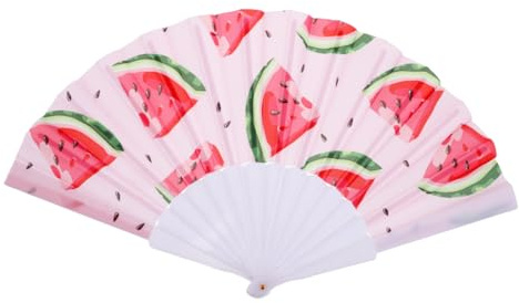 Garneck Ventaglio pieghevole anguria Ventilatore Pieghevole In Stile Cinese Ventilatore Decorativo Per La Casa Ventagli In Tessuto Per Danza Cinese Ventilatore A Mano In Tessuto Scomparti Piegati