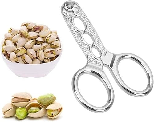 Silver Nuts Pistachio Sheller Opener Kitchen Tools Stainless Steel Nutcracker Multi-Function Walnut Pine Sheller Opener Home Specialty Tools Gadgets