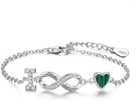 ChenYuTe 925 Sterling Silver Letter Bracelets, Infinity Bracelets，Heart Initial Bracelets for Women, Gifts for mothers, partners, and girlfriends