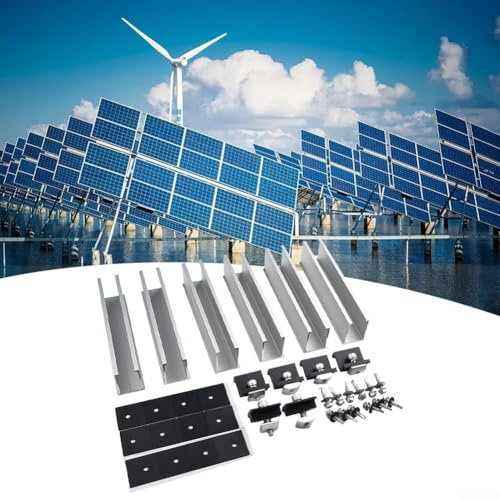 Zilimontt Ensemble rail de montage et pince de fixation pour panneau solaire en alliage d'aluminium 6005-T5 pour installation sur toit plat, compatible avec les modules de cadre de 30 mm et 35 mm (lot