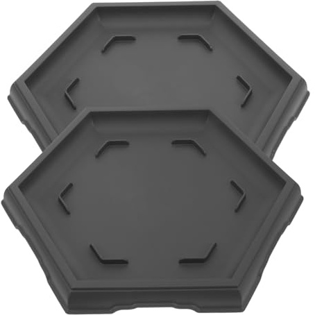 Beavorty 2 Piezas Plato Hexagonal para Macetas Grande, Bandeja de Goteo para Plantas, Platillo Recolector de Agua para Bonsáis, Base de Plástico Resistente para Jardinería en Exterior