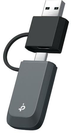 TP-Link BE6500 Tri-Band USB Wi-Fi 7 Adapter for Desktop PC, 2-in-1 USB-C&A