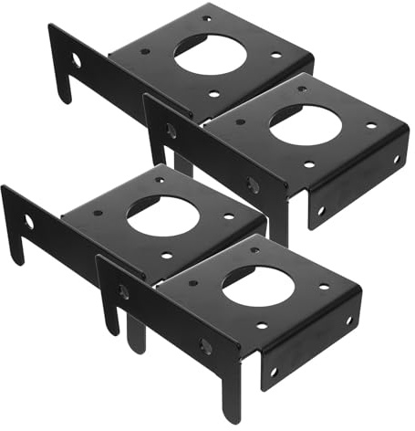 4pcs Deck Post Anchor Base Brackets Black Stainless Steel
