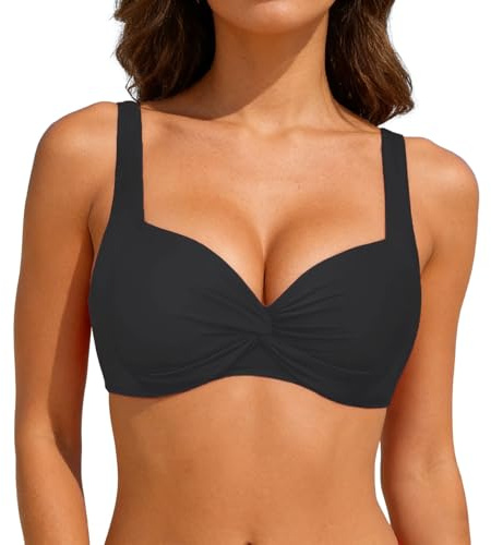 Genérico Bikini Mujer Top de Bikini con Aros y Push up, Sujetador Acolchado, Parte Superior del Traje de baño