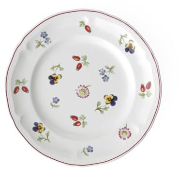 Villeroy & Boch Petite Fleur Brotteller, Premium Porzellan, Rot, 17 centimeters