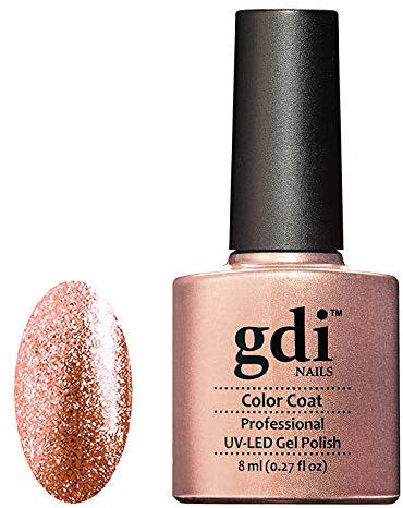 GDI Nails - R01 Sizzling Champagne - Semi Sheer Champagne Copper Pink Shade - UV LED Soak Off Gel Nail Polish Varnish - Shimmer Glitter Range - 8ml - ***REQUIRE UV/LED LAMP TO CURE DRY GEL POLISH***