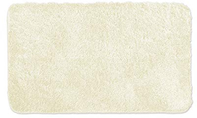 WohnDirect Badezimmerteppich 60x100 cm Creme – Badematte Flauschig & rutschfest, Saugstarker Badvorleger Mikrofaser, Waschbarer Läufer, für Fußbodenheizung geeignet