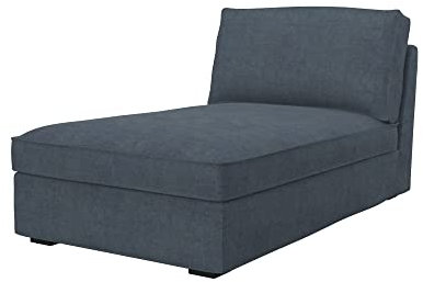 Soferia Fodera di ricambio compatibile per KIVIK chaise-longue, tessuto Softi Grey, grigio