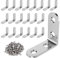 VOCIBO® 20 Stück Winkelverbinder, Metallwinkel 90 grad 40X40mm Edelstahl, Winkel klein Mit Schraube für Anbau Winkel Bracket Möbel Tabelle Stuhl Bücherregal