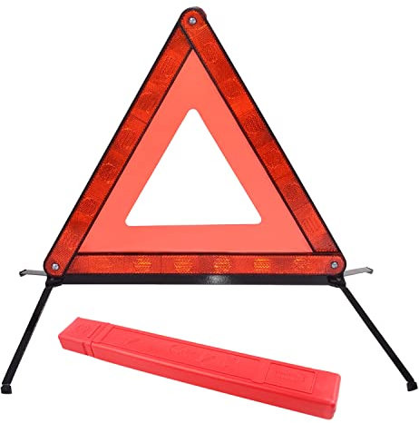 sinzau Warndreieck Mit, Faltbarer Warndreieck Kfz Für Warnschilder, die im Falle Eines Vorübergehenden Stopps Oder Einer Fahrzeugpanne Angezeigt Werden, Mit Aufbewahrungsbox
