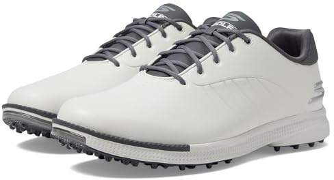 Skechers Homme Tempo Chaussures de Golf sans Crampons, imperméables, légères Basket, Gris Naturel, 43 EU