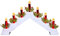 SHATCHI Latest Wooden Pre-Lit White Candle Bridge Light 7 LEDs Bulbs Metallic Red Candles - Battery or USB Powered - Window Christmas Tree Home Light Holiday Xmas Decoration