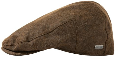 Comhats XL/XXL Waterproof Flat Cap for Men Faux Leather Peaked Rain Cap Newsboy Baker Boy Hats for Golf & Fishing, Gatsby Duckbill Caps for Shooting Walking Hunting Coffee