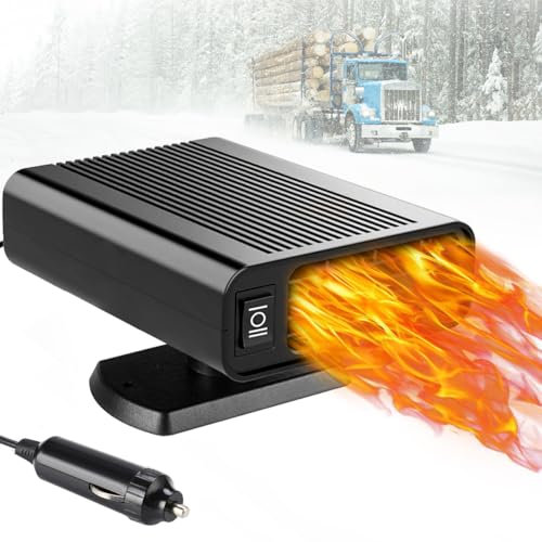 Showvigor Auto-Heizung, 2-in-1 Heizung/Kühlung Mini-Auto-Heizung, rotierende Windschutzscheibe Defrost Defogger, 150W 12V tragbare Auto-Heizung Anti-Beschlag, Plug-In Zigarettenanzünder