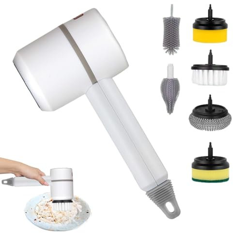 Streysisl Brosse à récurer sans fil | Nettoyeur de cuisine motorisé | Brosse à chaussures multifonction, brosse rechargeable pour vaisselle, carrelage, fenêtre, sol, joints